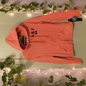 Women's Abercrombie & Fitch Maroon Salmon Coral Zip Up Hoodie M